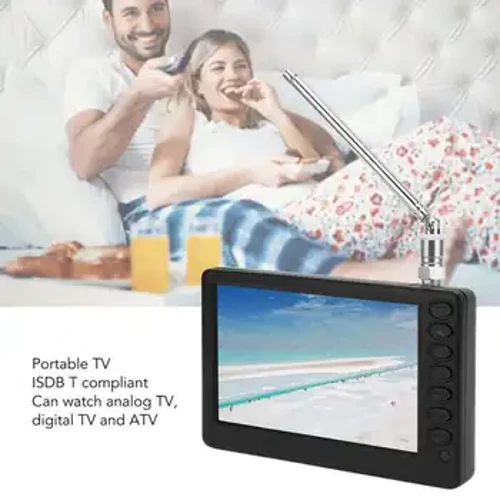 Teledu Poced Mini y gellir ei hailwefru LEADSTAR 5 Modfedd Teledu Symudol gyda Stand ar gyfer Pysgota Gyrru Plygiwch yr UE 110-220V