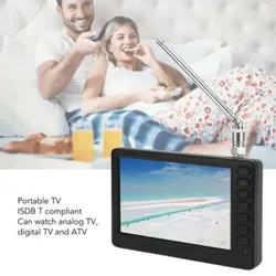 LEADSTAR 5 Inch Portable TV Rechargeable Mini Pocket TV with Stand for Fishing Driving EU Plug 110-220V
