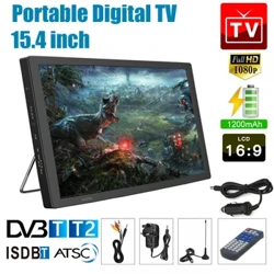 I-15.4 Intshi Ephathekayo ye-Mini Car TV Player 1080P HDMI HD Television Player DVB-T/T2 ISDB-T Digital Analog Car TV Isekela i-TF Card USB