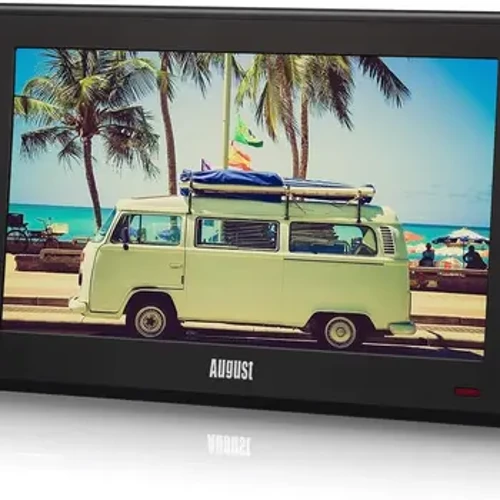 August DA100D 10inch Portable TV with Freeview Digital LCD Car Television for DVB-T/DVB-T2 Support USB SD/TF Card MP4 H.265