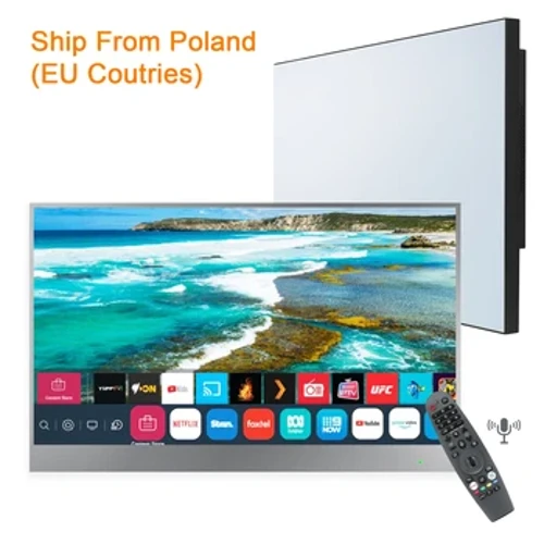 22" Smart Mirror TV Dal dŵr ar gyfer ystafell ymolchi webOS Cawod Android WiFi Teledu DVB ATSC Magic Vanishing Mirror TV Soulaca