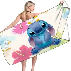Disney Stitch Strandhandduk för barn Badhanddukar för barn TV-present för pojkar Flickor 100 x 200,3D Print Snabbtorkande badhandduk