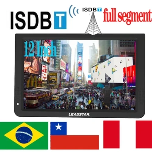 LEADSTAR D12 12-цалевы партатыўны мабільны міні-лічбавы тэлевізар з ISDB-T DVB T2 ATSC H265 Hevc 1280*800 TF Card Digital Tv Converter