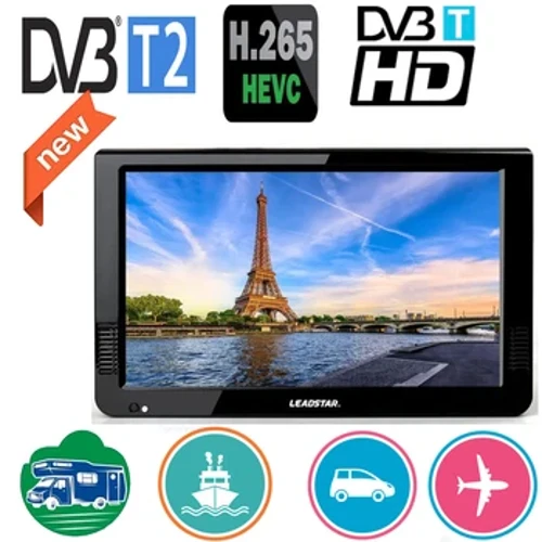 D10 Leadstar 10 Zoll DVBT/DVBT2& ISDBT Portable Mini Digit Tv Mat H265/Hevc Dolby Ac3 HDMI INPUT Benotzt Doheem Autosboot Outdoor