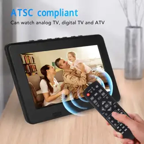 Leadstar 7 Modfedd Teledu Digidol Cludadwy ATSC USB Storio Cerdyn Teledu Swyddogaeth gellir ailgodi tâl amdano 1080P LED Teledu Digidol Plwg UD
