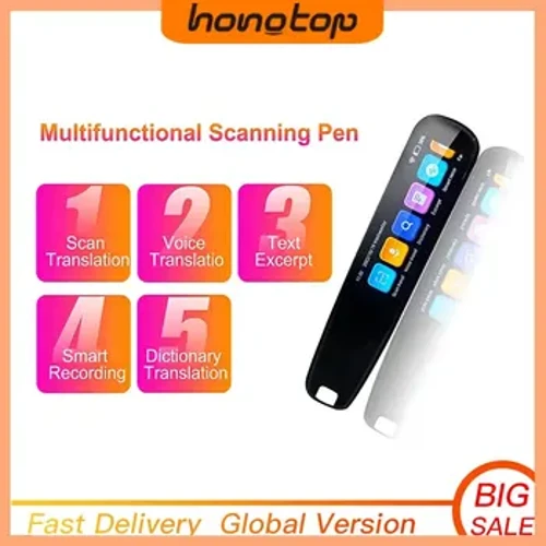 HONGTOP Smart Voice Scan Translator Pen MultifunctionTranslation Taimi Moni 121 Gagana Faaliliu Pisinisi Lomifefiloi Pen
