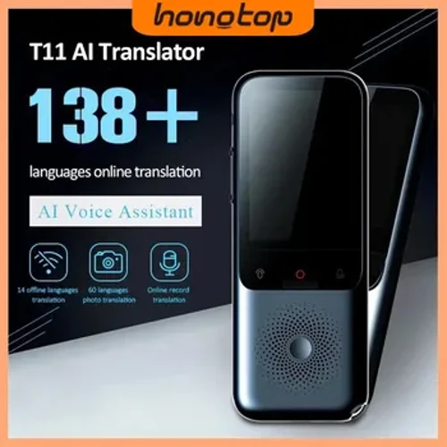 HONGTOP Dịch Thiết bị camera T11 Trình dịch giọng nói thông minh theo thời gian thực 1500mA 138 Ngôn ngữ Trình dịch văn bản di động bằng giọng nói