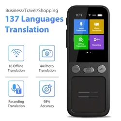 T16 AI Voice Real Time Vertaler Machine 138 Multi Online Talen Voice-Record 3.1 Inch Groot Scherm Draagbare Offline Tradutor