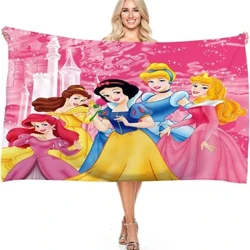 Disney Princess Girls -rantapyyhe 100 x 200 cm, mikrokuitu, erittäin suuri nopeasti kuivuva hiekkaton rantapyyhe matkoille, uinti