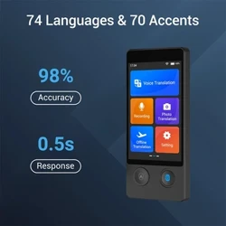 W12 Voice Translator 144 Language 3.7Inch Inteligente Tradução em Tempo Real Texto Foto Tradutor Interpretação Simultânea