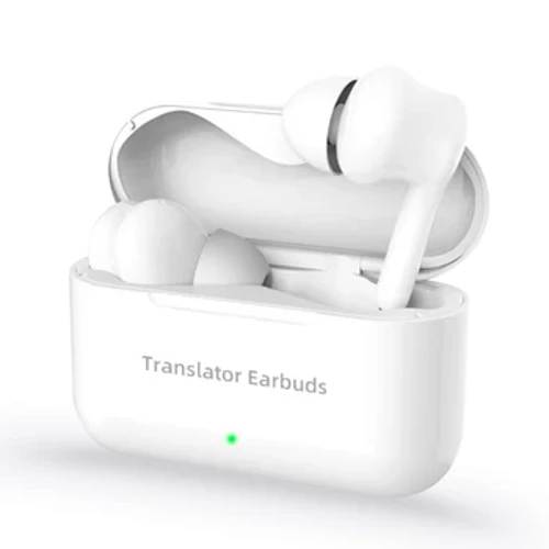 Draadloze oordopjes BT-hoofdtelefoon Vertaler Oordopjes met microfoons Oplaadetui Ondersteuning Real-time vertaling voor leren