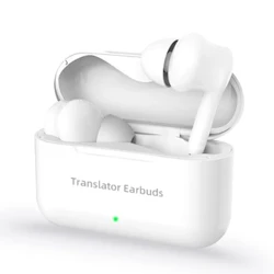 Tai nghe không dây BT Tai nghe BT Trình dịch Ear Buds với micrô Sạc Sạc Hỗ trợ Dịch thuật thời gian thực để học