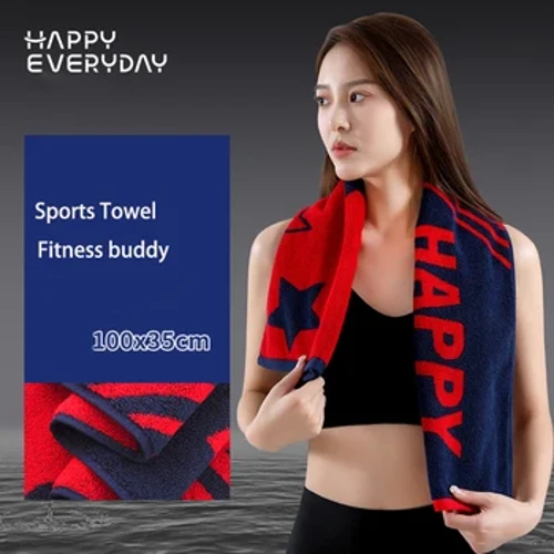 100x35cm cotton sports towel extended sweat absorption fast drying through men's and women's gym running sweat wipe