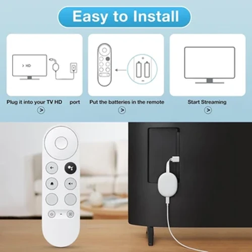 G9N9N fjernkontrollerstatning Smart TV-fjernkontroll Bluetooth-kompatibel stemmefjernkontroll for Google TV Chromecast 4K Snow