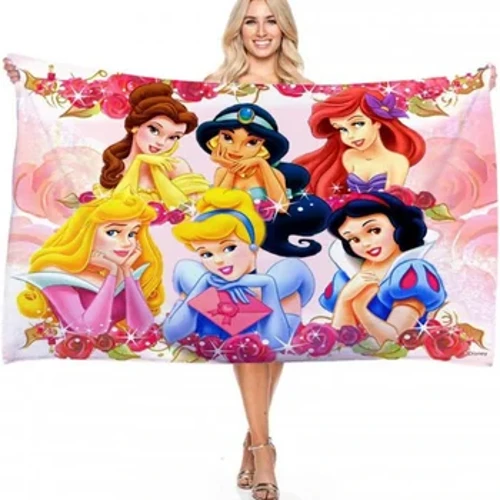 Банное пляжное полотенце Disney Princess, 70 см x 140 см, мягкая микрофибра, быстросохнущее, впитывающее, для детей, девочек, женщин, для бассейна, путешествий, ванны,
