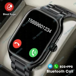 2024 Bagong Blood Glucose Smart Watch Lalaki 2.01 pulgada HD Screen Sports Watch Rate ng Puso Bluetooth na Tawag Waterproof Smart Watch Babae