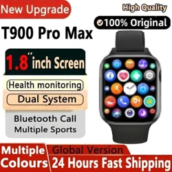 New T900 Pro Max Smart Watch Series 9 Bluetooth Call 1.73" Music Screen Sleep Heart Rate Monitoring Waterproof Smartwatch Mens