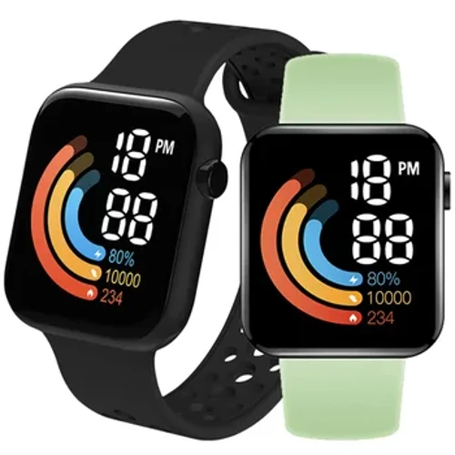 2023 NY Smart Watch Herr Dam Smartwatch LED Klocka Vattentät Trådlös Laddning Digital Sportklocka Silikon