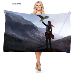 Anime Game Original God Series Digital Printed Rectangular Beach Towel Summer Swimming Mabilis na pagkatuyo Absorbent Bath Towel