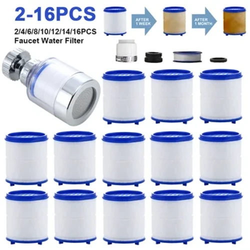 Set filtru robinet Filtru purificator de apa Element filtru dus Robinet PP Bumbac Elimina clorul Metal greu filtrat pentru baie