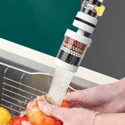 6 Haen Hidlydd Dŵr Sblashproof 360 Gradd Cylchdro Faucet Awyrwr Swigen Arbed Dŵr Cyffredinol ar gyfer Ystafell Ymolchi Cegin Cartref