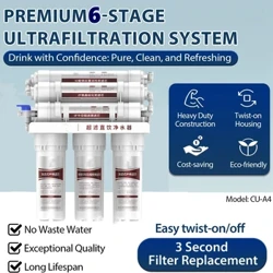 System Hidlo Dŵr UltraFiltration 6 Cam System Hidlo Dŵr Yfed Purifier Faucet Cegin Cartref