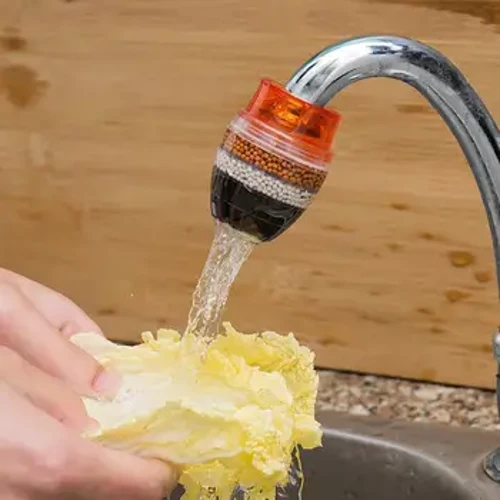 6 Haen Hidlo Dŵr Tap Purifier Carreg Feddygol Cnau Coco Ffroenell siarcol Ar gyfer Faucet Cymysgydd Ystafell Ymolchi Cartref Cegin Aerator