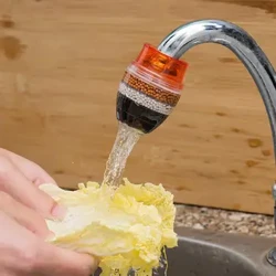 6 slāņu ūdens filtrs krāna attīrītājs medicīniskā akmens kokosriekstu kokogles uzgalis jaucējkrānam mājsaimniecības virtuve vannas istabas maisītāja aerators