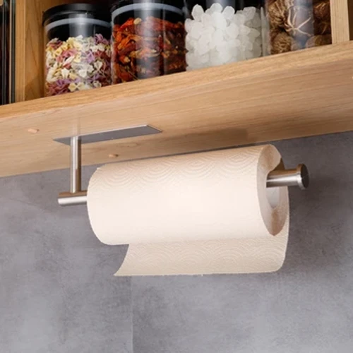 Seinälle kiinnitettävä wc-paperipyyhepidike Itsekiinnittyvä kaappijärjestäjä teline Keittiön säilytyskoukku ruostumattomasta teräksestä valmistettu seinähylly