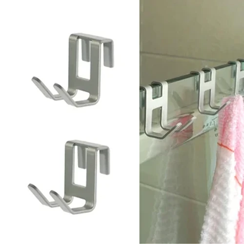 Toalhas cremalheiras armário de cozinha ganchos de armazenamento gancho de toalha traceless duplo suporte de toalhas organizador do banheiro acessórios do banheiro