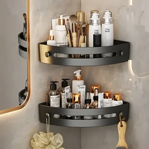 2 Chiếc Kệ Nhà Tắm Nhà Bếp Sắp Xếp Lưu Trữ Dầu Gội Nhựa Giá Tắm Kệ Phụ Kiện Phòng Tắm Không Khoan Kệ