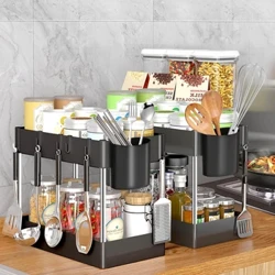 2 Tier Laci Rak Dapur Rak Kamar Mandi kanggo Perlengkapan Mandi Kabinet Lemari Panyimpenan Kanggo Kamar Mandi Pawon Rak Multifungsi
