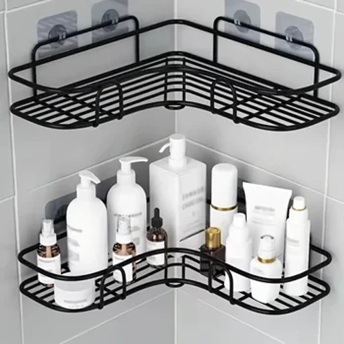 1 pc Paʻa i hoʻopaʻa ʻia i loko o ka lumi ʻauʻau, ʻauʻau Caddy Rack, ʻaʻohe Punching Triangle Storage Rack No ka lumi ʻauʻau lumi kuke, lumi ʻauʻau mea pono.