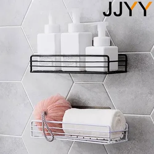 JJYY Rak Kamar Mandi Dapur Organizer Rak Besi Shower Caddy Rak Penyimpanan Dudukan Sampo kanggo Kamar Mandi lan Panyimpenan Pawon