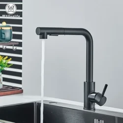 Faucet Doirteal Cistine Cistine Tarraingt Amach Dubh Tarraingt Amach Saor in Aisce Dhá Shamhail Spraeire Sruthán Buinne Cruach Dhosmálta Meascthóir Fuar Fuar Te Deic Beartaíonn