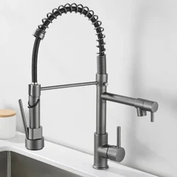 Rubinetto per lavello da cucina in ottone Rubinetto a molla girevole a 360 gradi Rubinetto per acqua mista calda e fredda monocomando