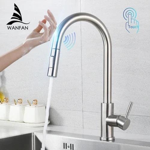 Smart Touch virtuves jaucējkrāni celtnis sensoram Virtuves ūdens krāna izlietnes maisītājs Rotate Touch jaucējkrāns sensors ūdens maisītājs KH-1015