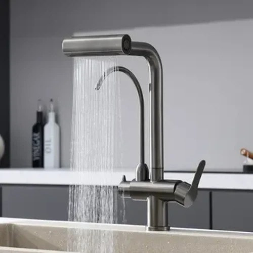 Faucet ng Waterfall Multi-functional 4 na Mode na puro Hot Cold Water Faucet ng Kusina Sprayer Sink Wash Tap 360° Rotation