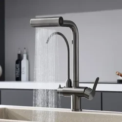 Vòi Thác Nước Đa Năng 4 Chế Độ Nguyên Chất Nóng Lạnh Vòi Bếp Xịt Rửa Bồn Rửa Tập Xoay 360°