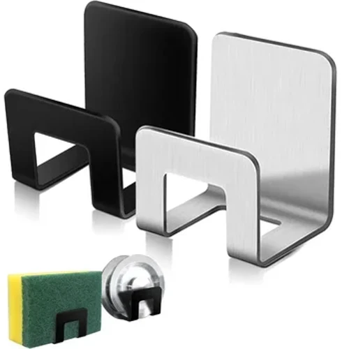 I-Stainless Steel Sink Tray Draner Rack Ikhishi I-Sink Sponge Holders Self Adhesive Hook Storage Isibambi Sekhishi Lokuhlanganisa Izintambo Zocingo