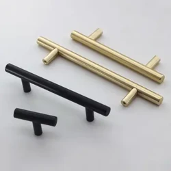 Zwarte gouden kastgreep geborsteld roestvrijstalen keukenkast deur knop meubels lade trek hardware trekt balkhandgreep