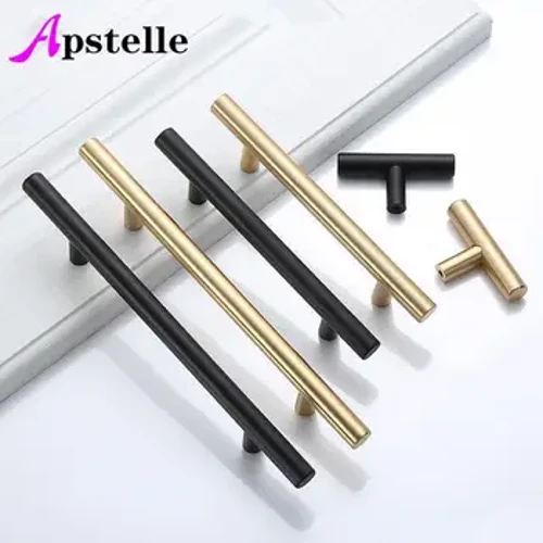 Apstelle Đen Vàng Tủ Tay Cầm Inox Sáng Bóng Tủ Bếp Cửa Núm Đồ Nội Thất Ngăn Kéo Thanh Tay Cầm