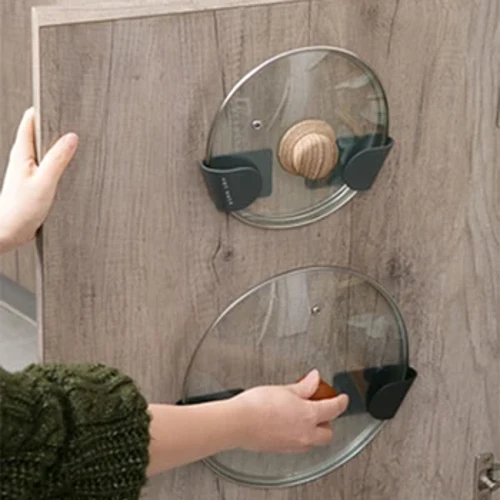 2 stk/set Wandgemonteerde Pot Deksel Houder Pot Cover Hang aan de muur voor Keuken Ruimtebesparende Keuken Opbergplank