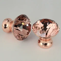Cnapaí agus Láimhseálann Tarraiceán Criostail cófra snaidhmeanna Comh-Aireachta Láimhseáil Cruth Diamond Rose Gold le haghaidh Láimhseálann Troscán Wardrobe Cistine