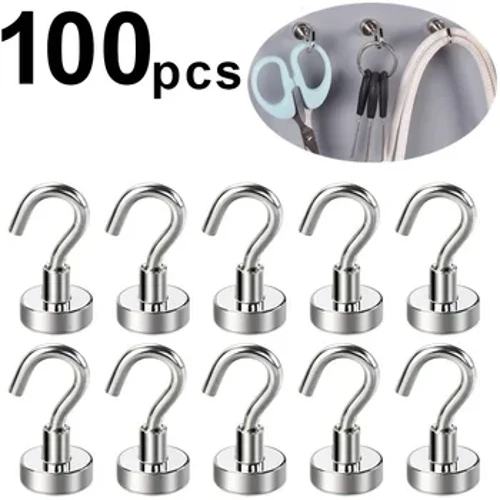 100 Chiếc Từ Tính Mạnh Móc Thiết Thực Chịu Tải Móc Đa Năng Lưu Trữ Cho Nhà Bếp Thanh Lưu Trữ Chìa Khóa Phối cốc Treo