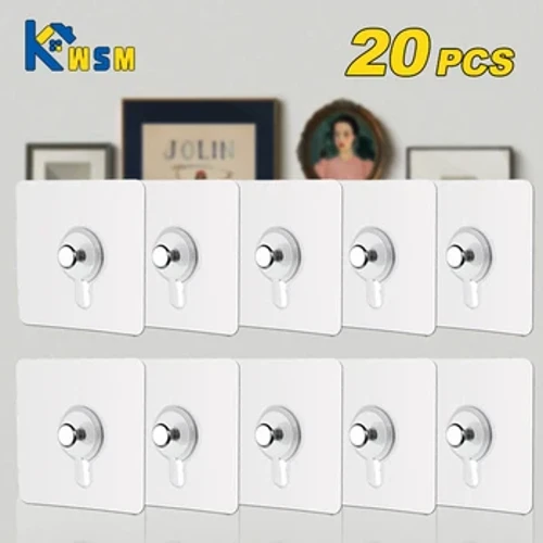10/20 Pack Strong Klebstoff Haken Bildrahmen Poster Keng Buerhaken Waasserdicht Kichen Buedzëmmer Accessoiren Schrauwen Haken