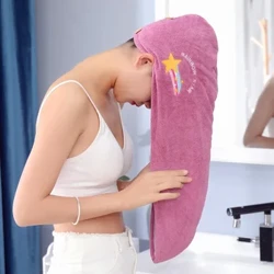 Magiczny szybkoschnący ręcznik do włosów z mikrofibry Kapelusze kąpielowe dla kobiet Czapka do suszenia włosów Miękka dla Lady Turban