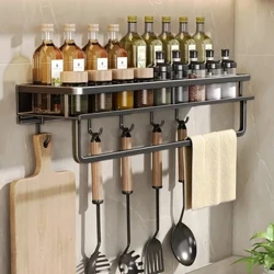 Multifunctional kusina rack spice storage rack kusina supplies spatula at kutsara hook na angkop para sa imbakan ng mga item sa kusina