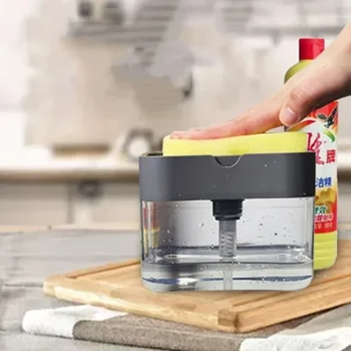 Botol Dispenser Sabun Otomatis Anyar kanggo Sabun Cair Dapur Spons Dispenser Sabun Ditchen Spons Dispenser Manual Dispenser Sabun