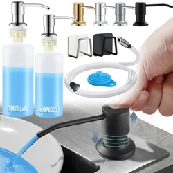 Kichen Sink Seifen Spender Built-in Design 300ML Flësseg Seef Fläsch mat Edelstahl Kapp Hand Press Spender Fläsch